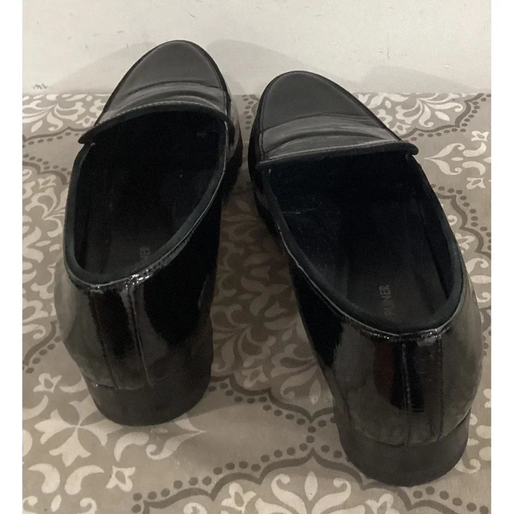 Donald Pliner Men's Black Leather Penny Loafers Size 9.5 M Slip-On Dress Shoes